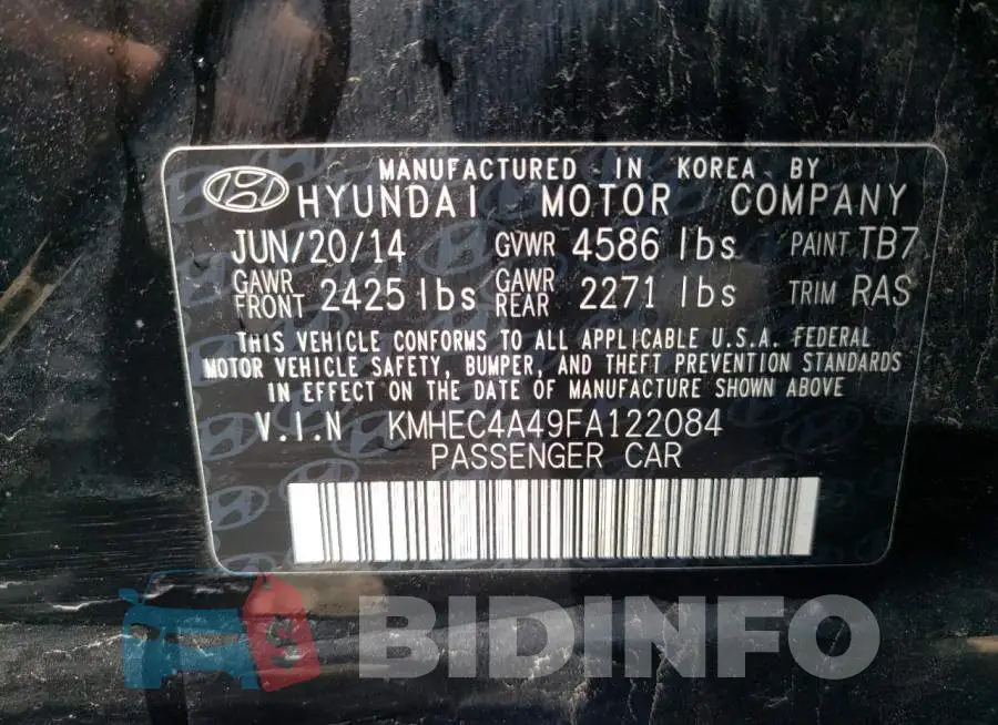 KMHEC4A49FA122084 Photo# 12