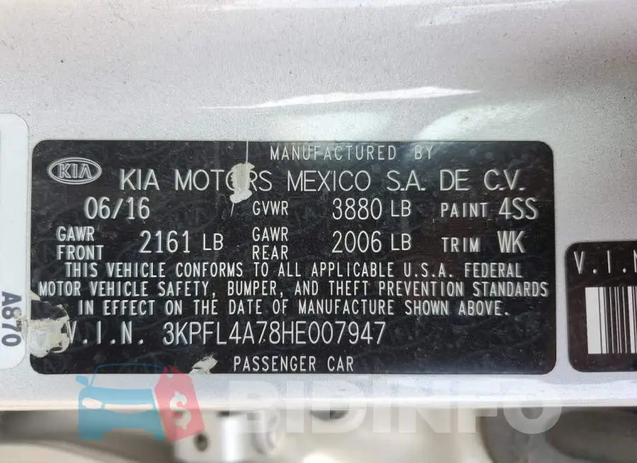 3KPFL4A78HE007947 Photo# 12