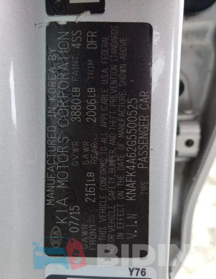 KNAFK4A62G5500525 Photo# 12