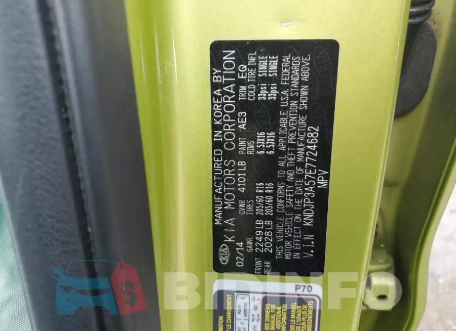KNDJP3A57E7724682 Photo# 12
