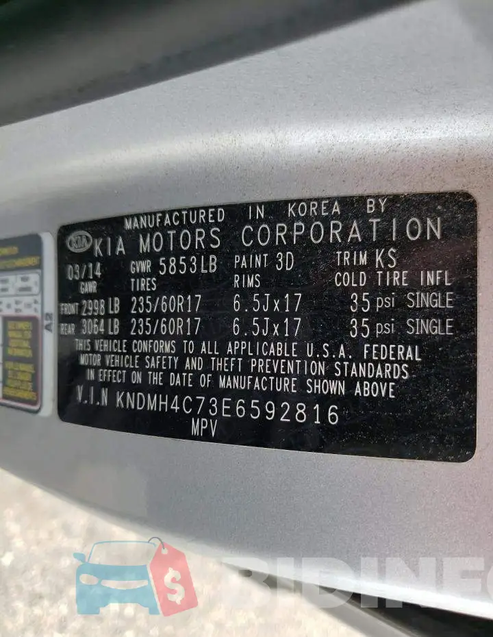 KNDMH4C73E6592816 Photo# 12