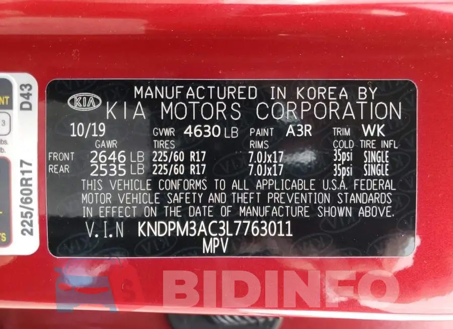 KNDPM3AC3L7763011 Photo# 14
