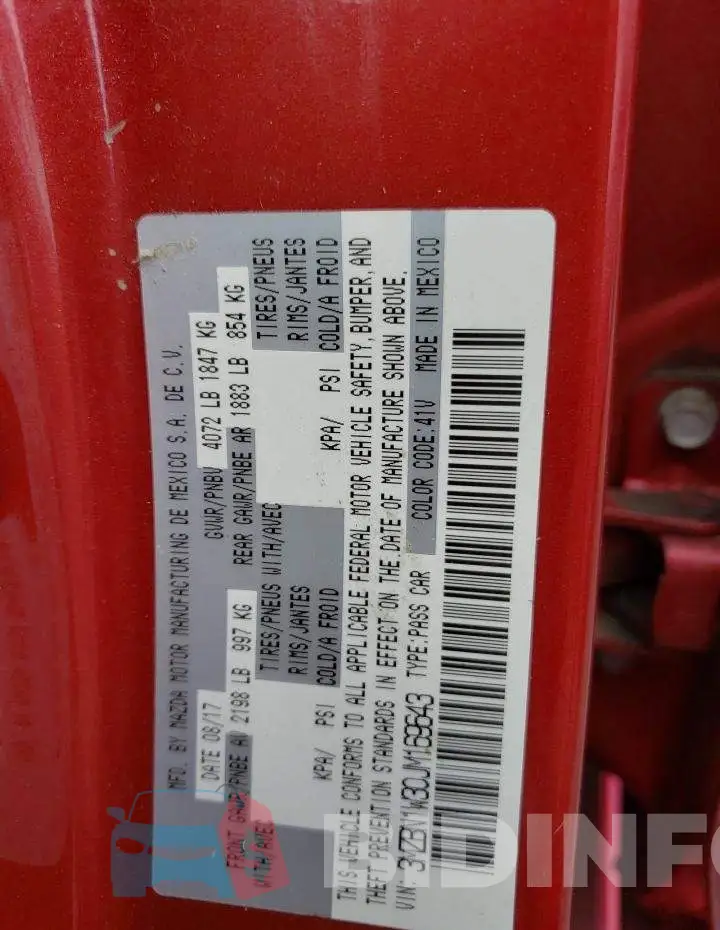 3MZBN1W30JM169643 Photo# 12