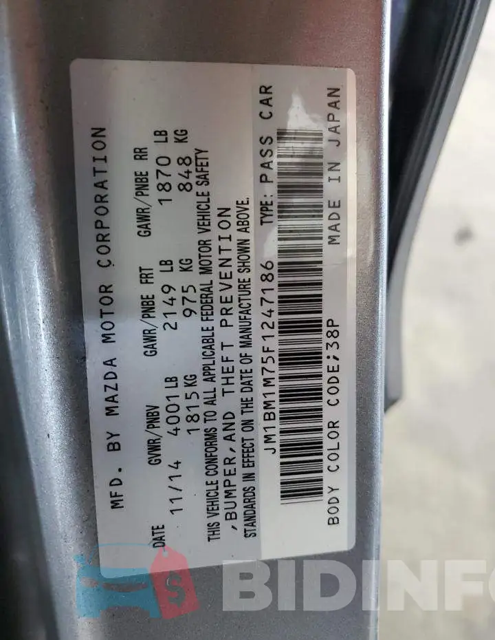 JM1BM1M75F1247186 Photo# 12
