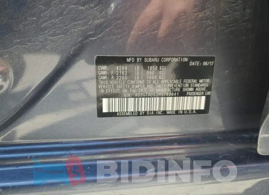 4S3GTAD62H3749841 Photo# 12
