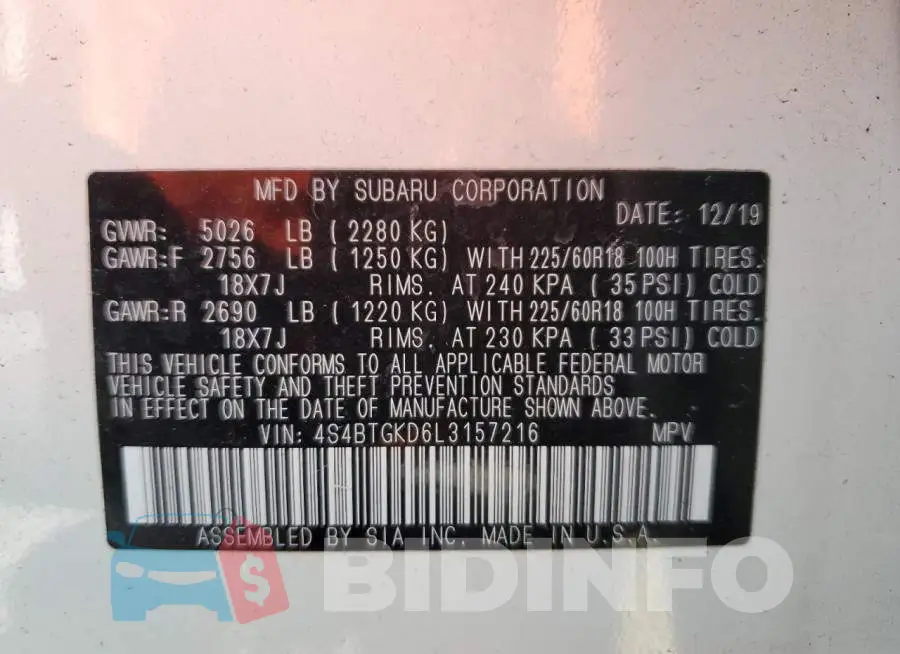 4S4BTGKD6L3157216 Photo# 14