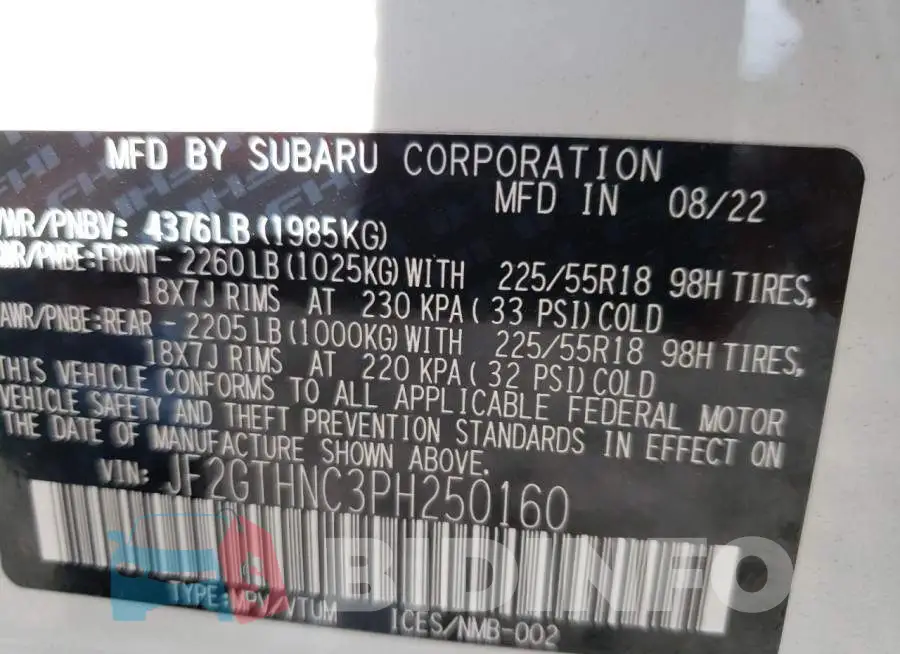 JF2GTHNC3PH250160 Photo# 12
