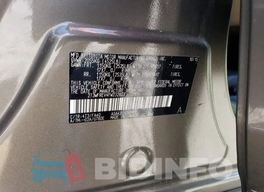 2T3WFREV4FW232803 Photo# 12