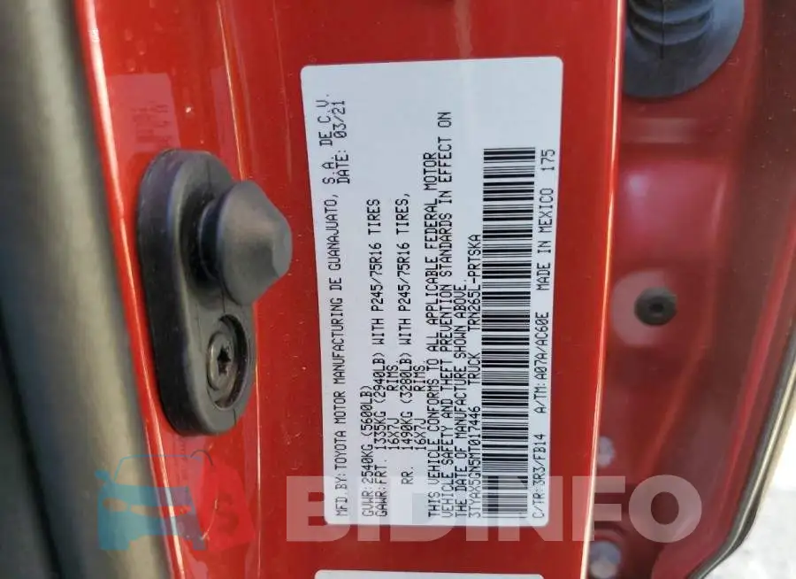 3TYAX5GN5MT017446 Photo# 12