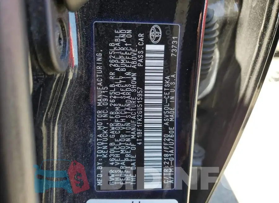 4T1BF1FK2GU515957 Photo# 12