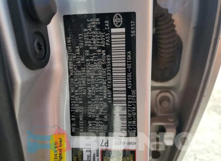 4T4BF1FK9ER355689 Photo# 12