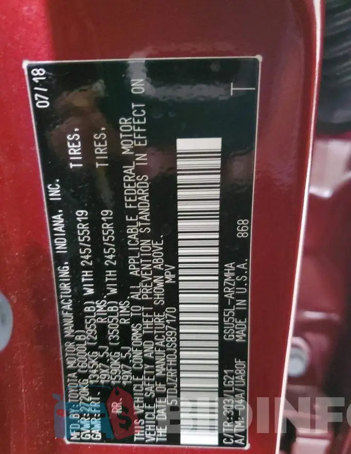 5TDJZRFH0JS897170 Photo# 13