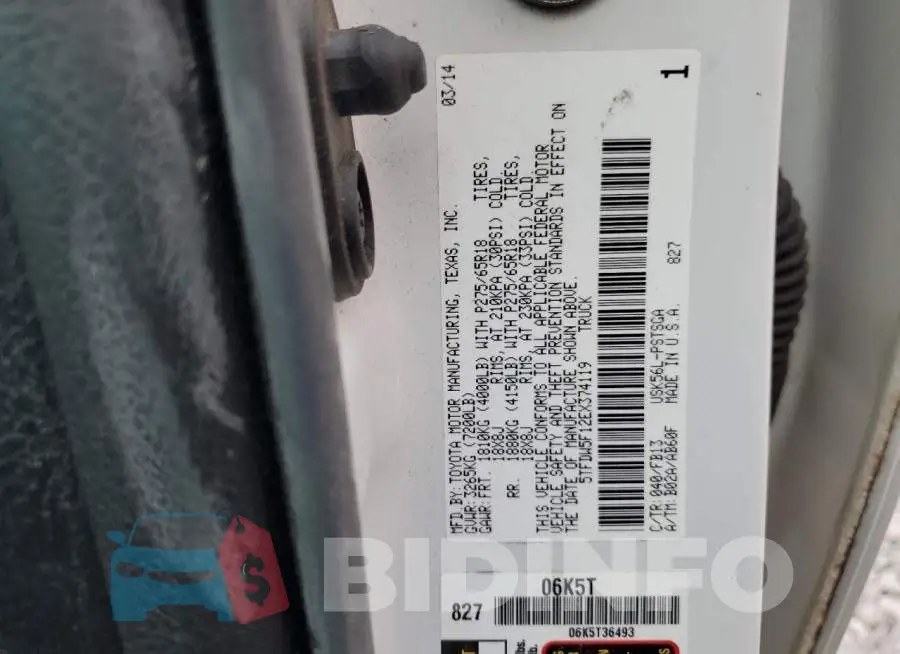5TFDW5F12EX374119 Photo# 13