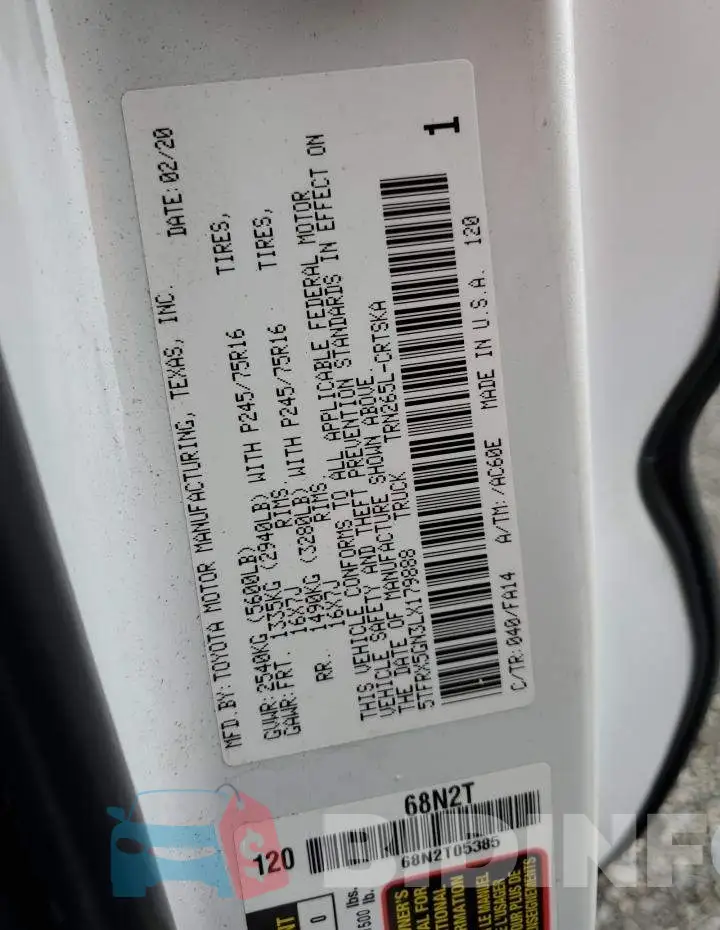5TFRX5GN3LX179888 Photo# 13
