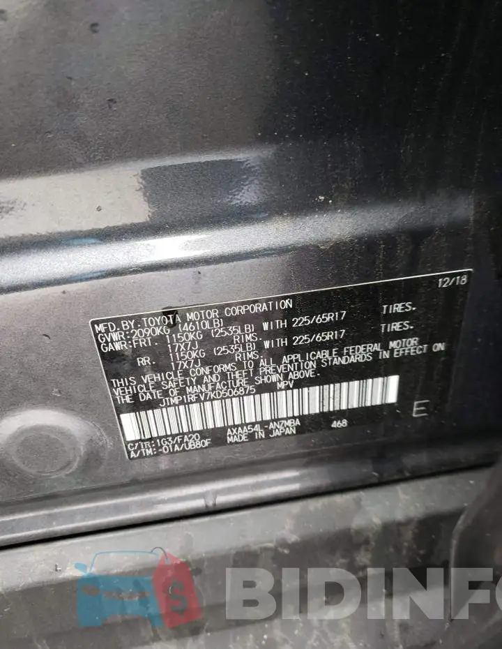 JTMP1RFV7KD506875 Photo# 12
