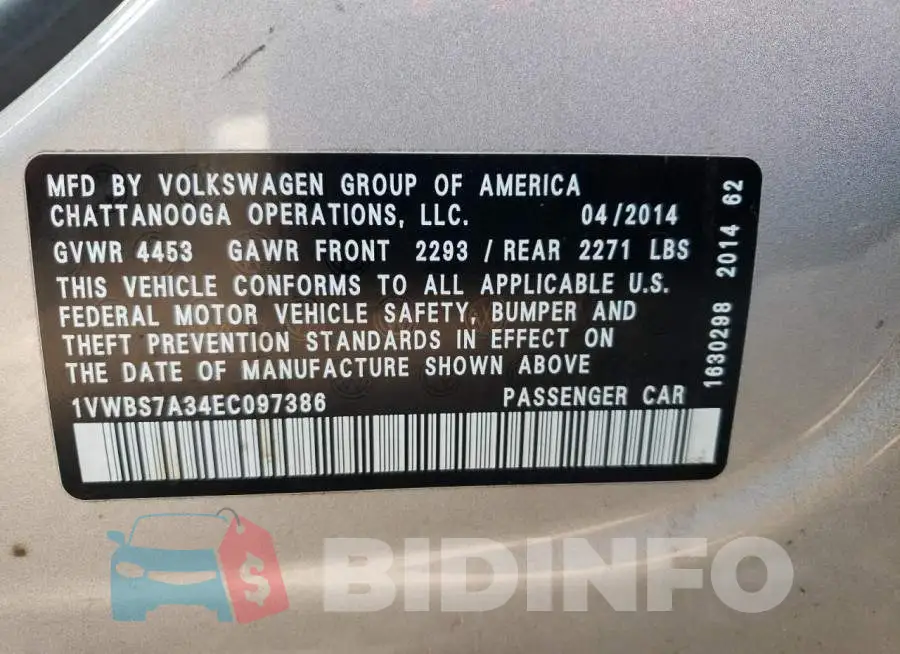 1VWBS7A34EC097386 Photo# 12