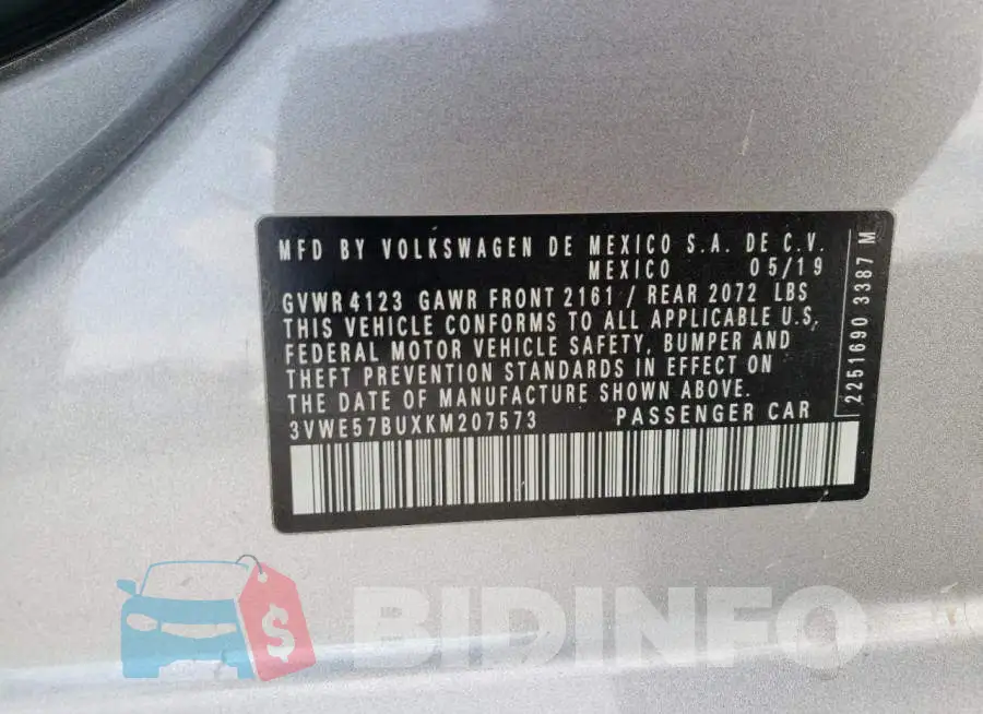 3VWE57BUXKM207573 Photo# 12