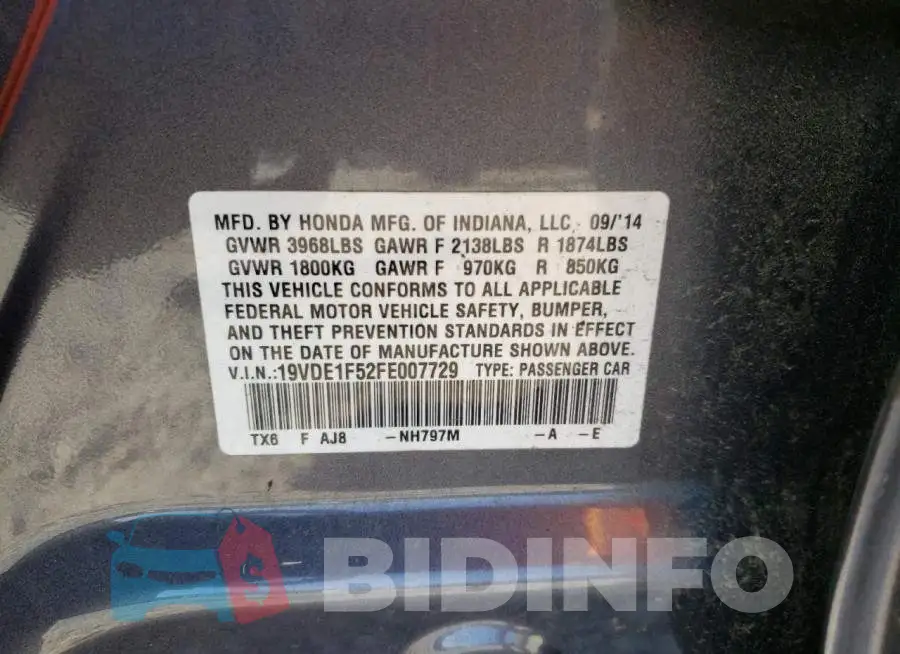 19VDE1F52FE007729 Photo# 12
