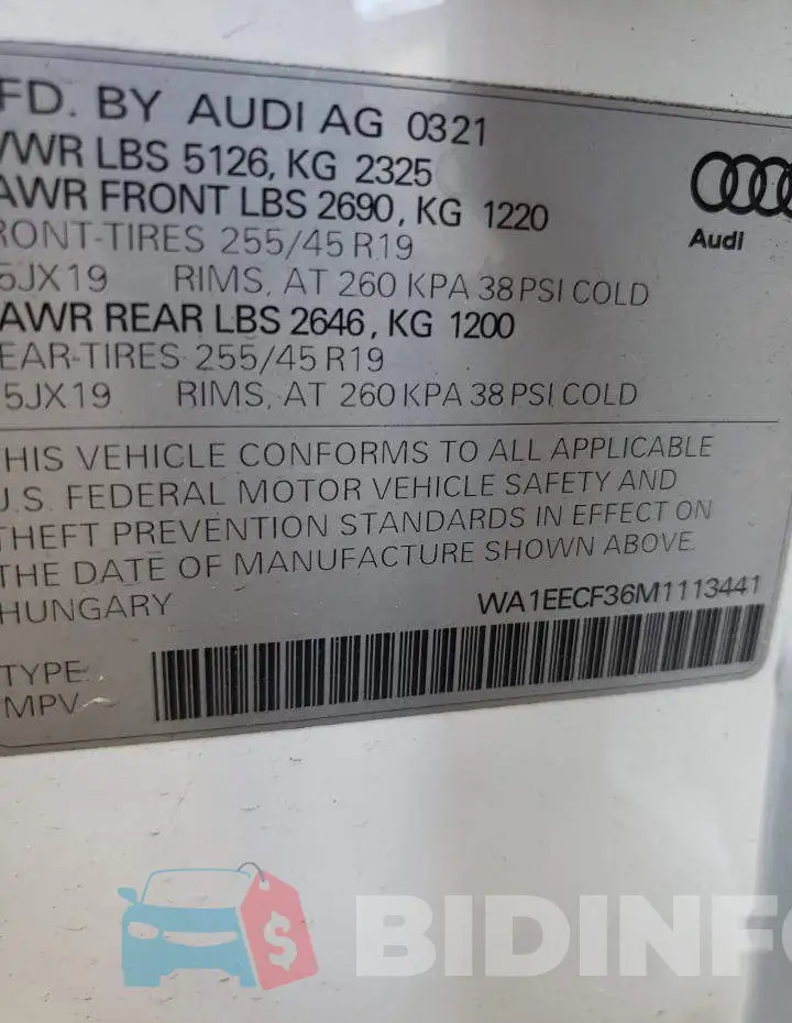 WA1EECF36M1113441 Photo# 12
