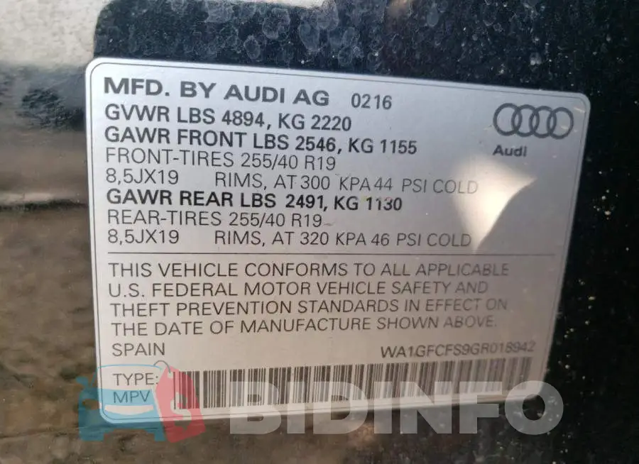 WA1GFCFS9GR018942 Photo# 13