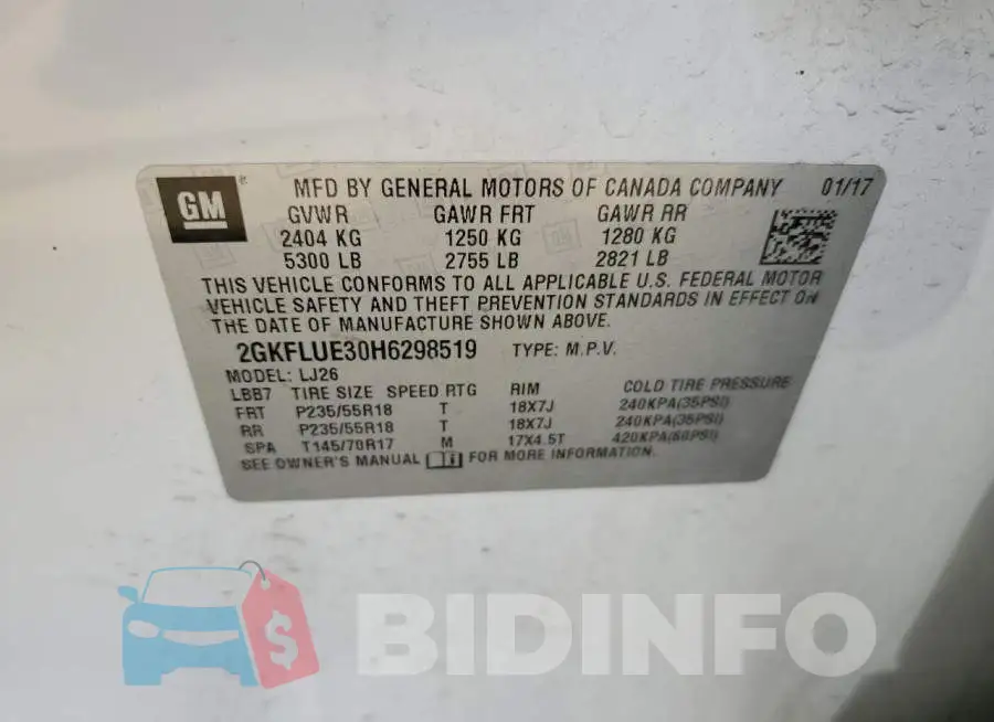 2GKFLUE30H6298519 Photo# 12