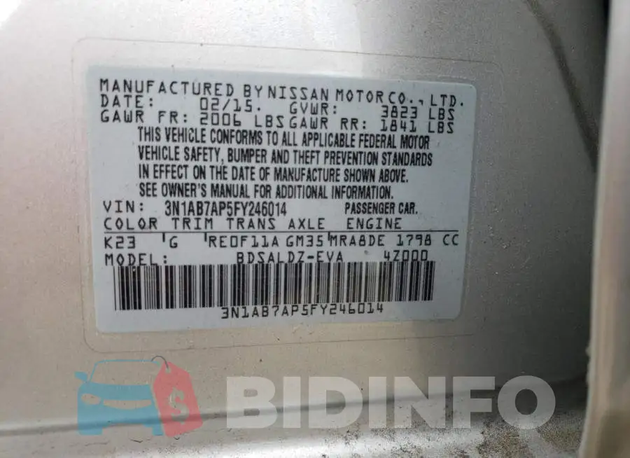 3N1AB7AP5FY246014 Photo# 12
