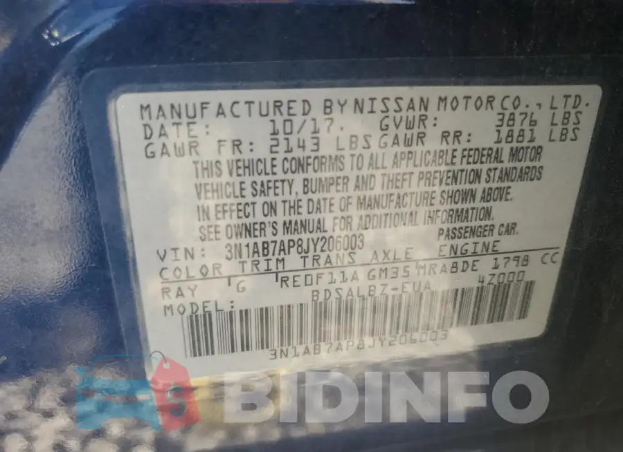 3N1AB7AP8JY206003 Photo# 12