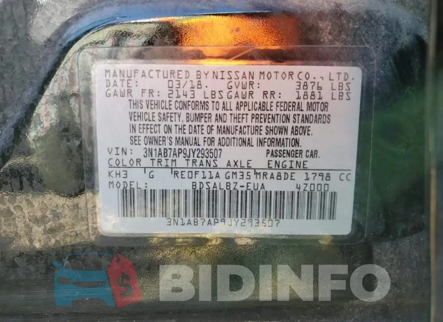3N1AB7AP9JY293507 Photo# 12