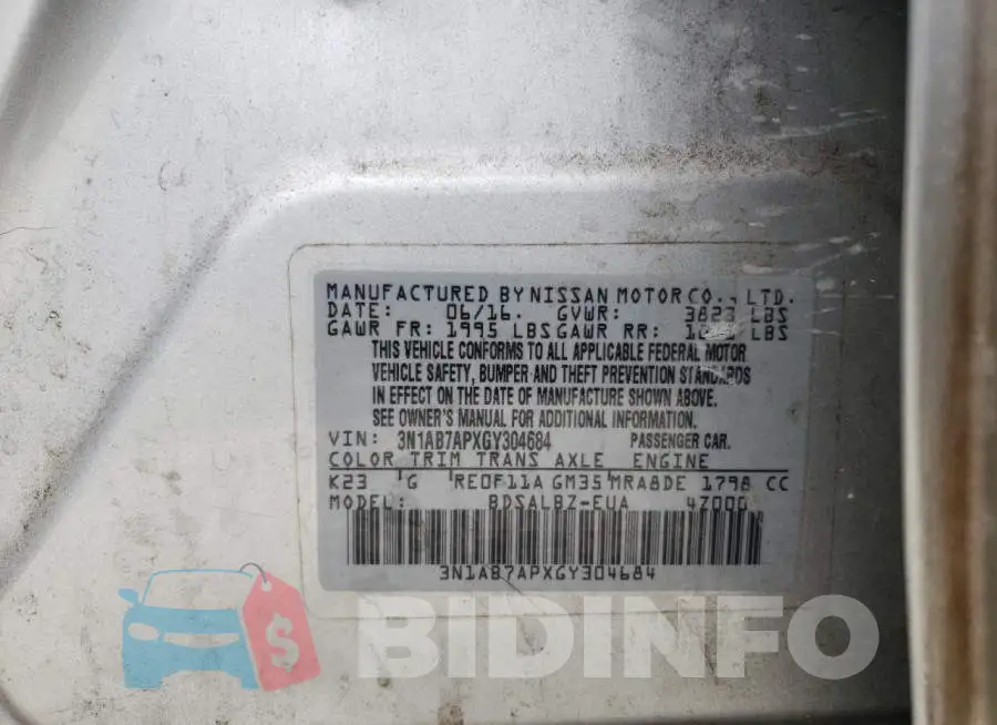3N1AB7APXGY304684 Photo# 12