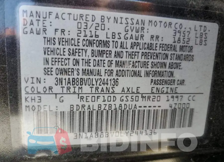 3N1AB8BV0LY244136 Photo# 12