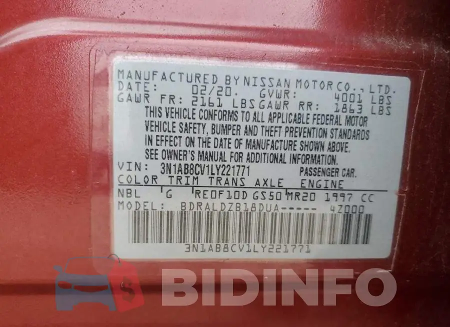 3N1AB8CV1LY221771 Photo# 12