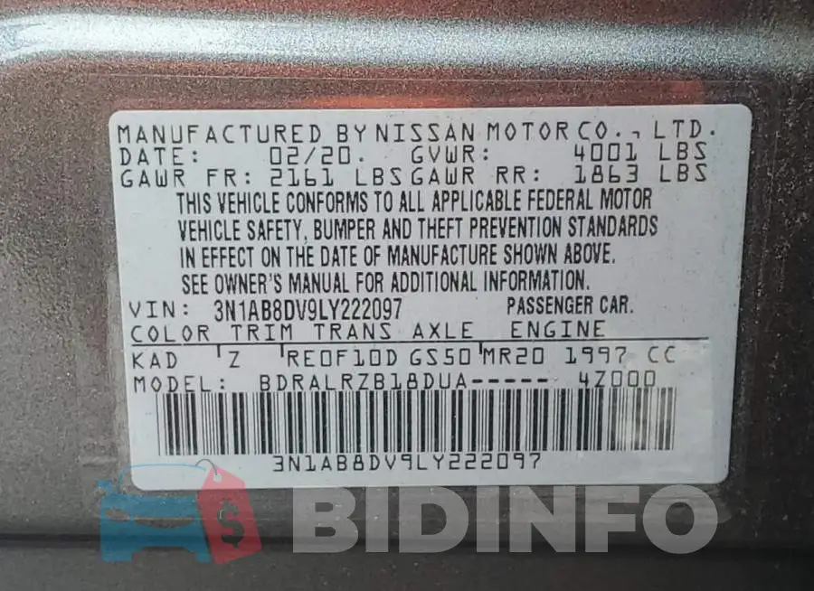 3N1AB8DV9LY222097 Photo# 12