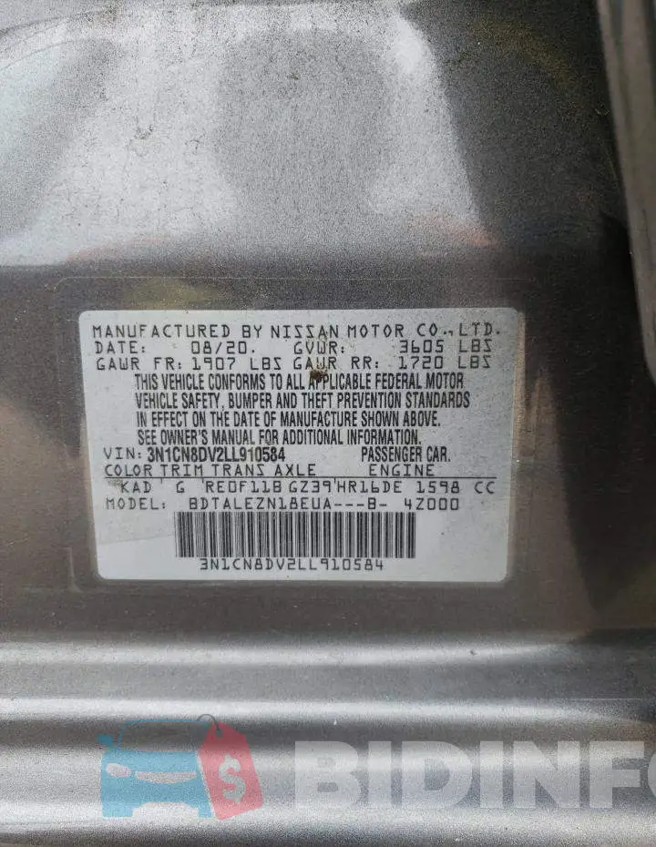 3N1CN8DV2LL910584 Photo# 13