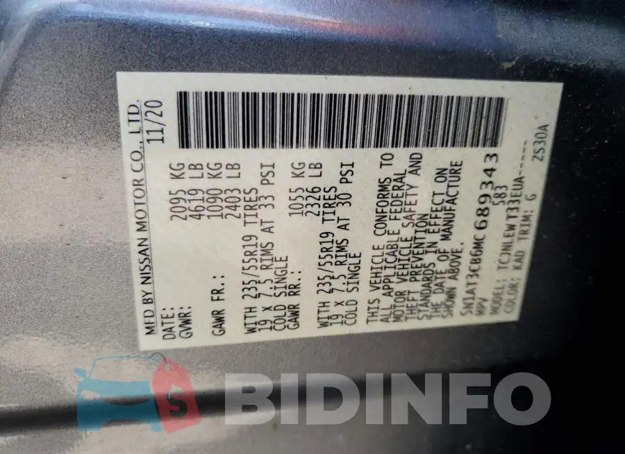5N1AT3CB6MC689343 Photo# 13
