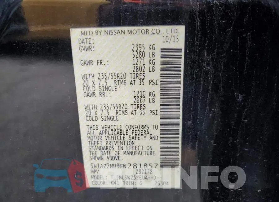 5N1AZ2MH9FN281857 Photo# 13