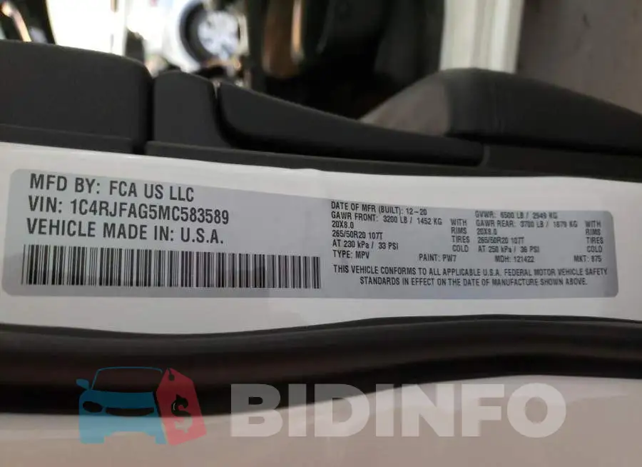 1C4RJFAG5MC583589 Photo# 13