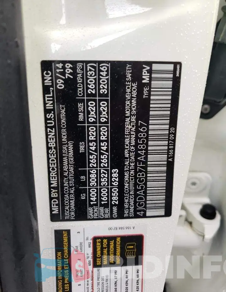4JGDA5GB7FA485867 Photo# 13