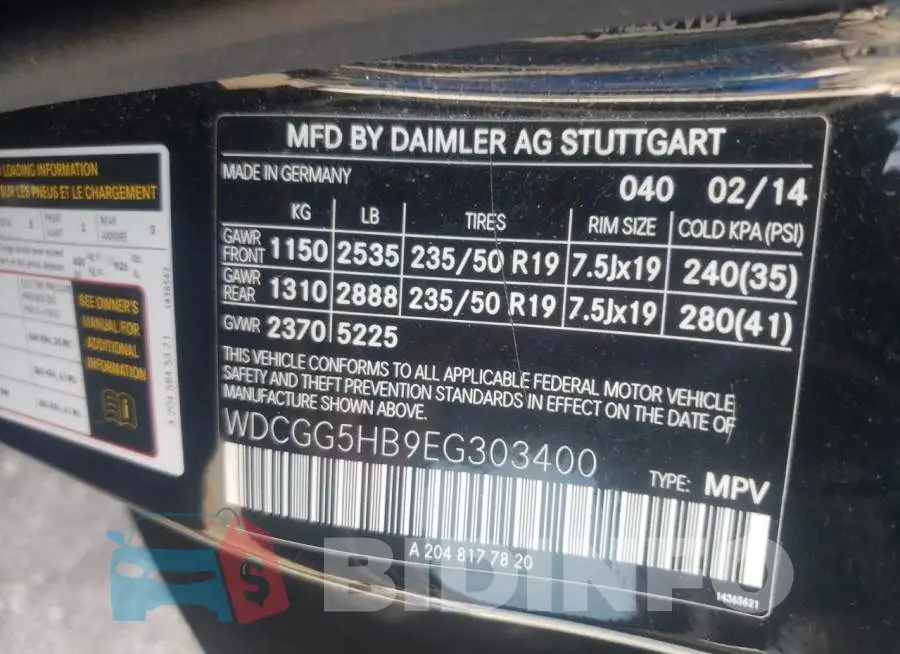 WDCGG5HB9EG303400 Photo# 12