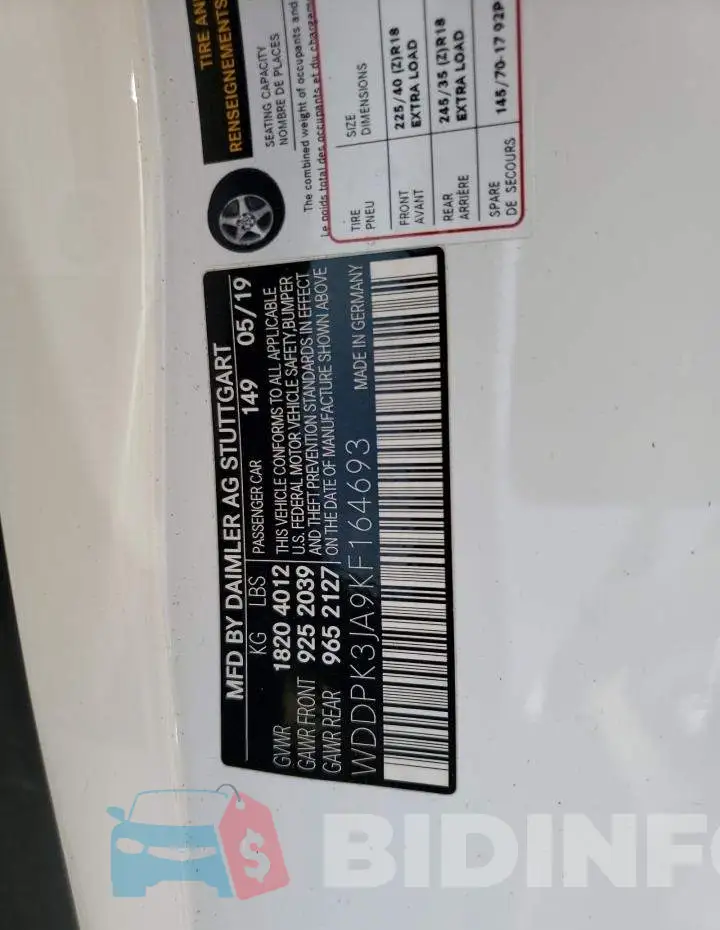 WDDPK3JA9KF164693 Photo# 12