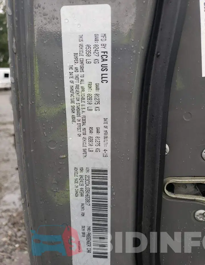 2C3CDXJG5KH653917 Photo# 12