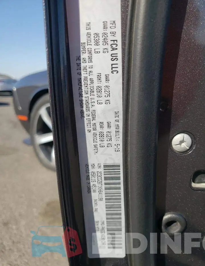2C3CDZBT1KH641190 Photo# 12
