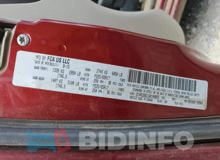 2C4RDGBG1GR109825 Photo# 14