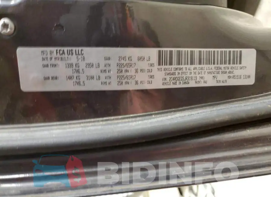 2C4RDGEG5JR319119 Photo# 13