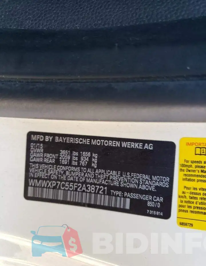WMWXP7C55F2A38721 Photo# 12