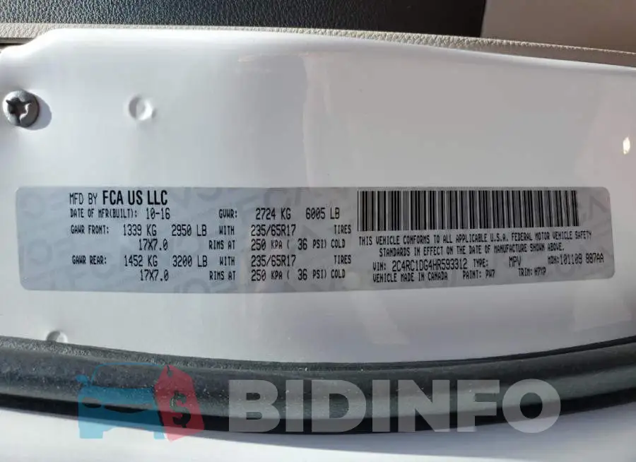 2C4RC1DG4HR593312 Photo# 13