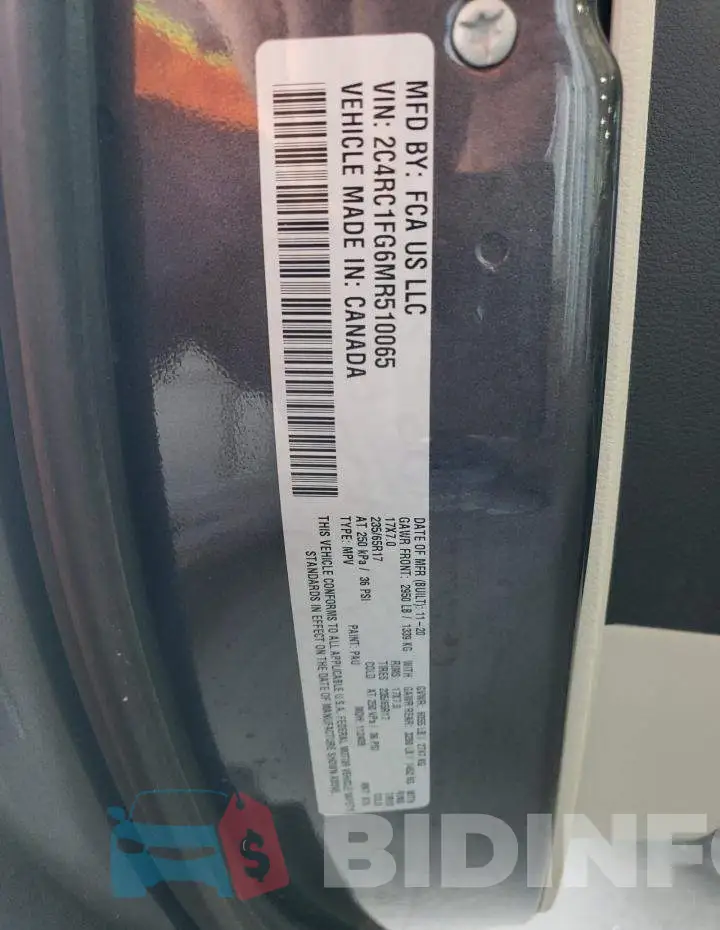 2C4RC1FG6MR510065 Photo# 13