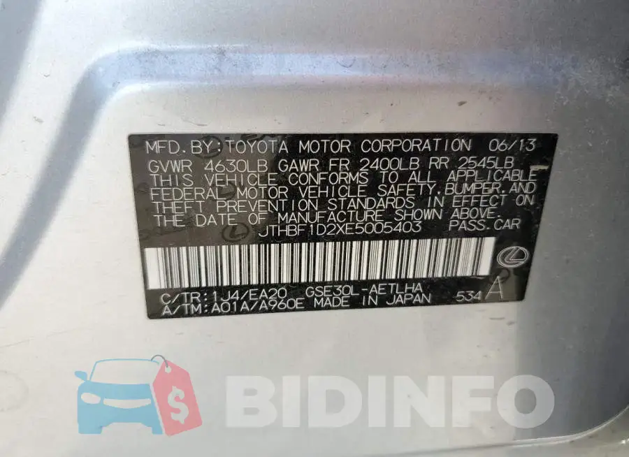 JTHBF1D2XE5005403 Photo# 12