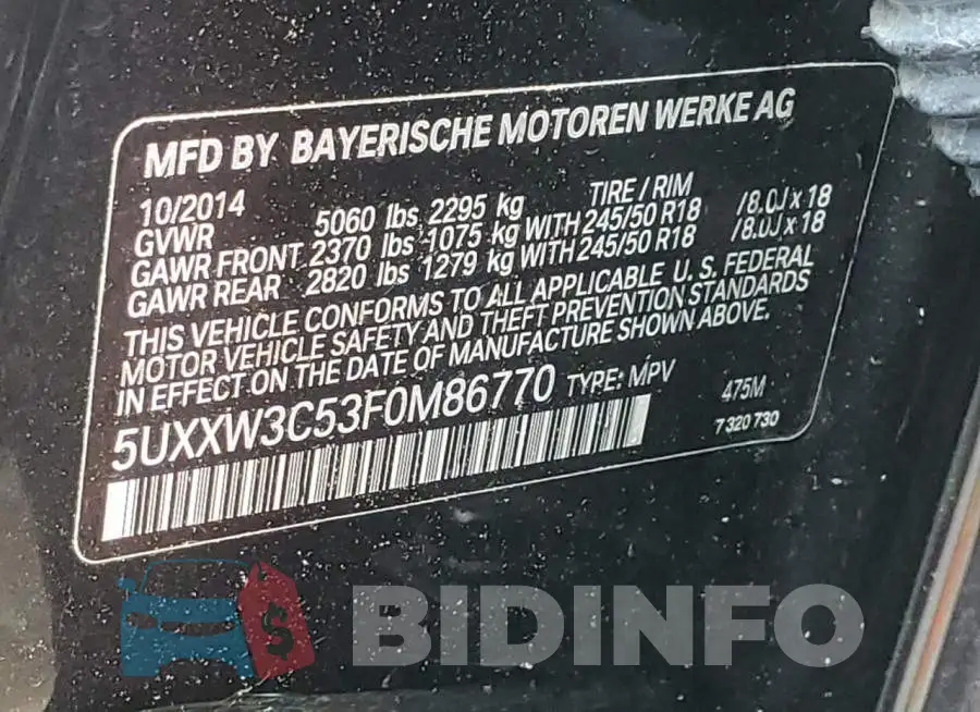 5UXXW3C53F0M86770 Photo# 13