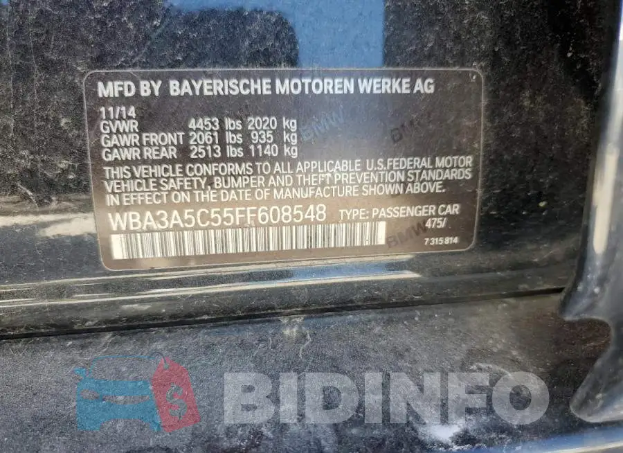 WBA3A5C55FF608548 Photo# 12