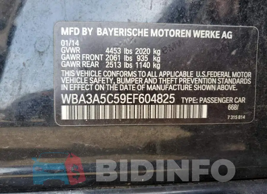 WBA3A5C59EF604825 Photo# 12